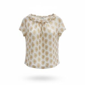 Scandinavian Day Birger et Mikkelsen Gold Patterned Women's Top size EU 42
